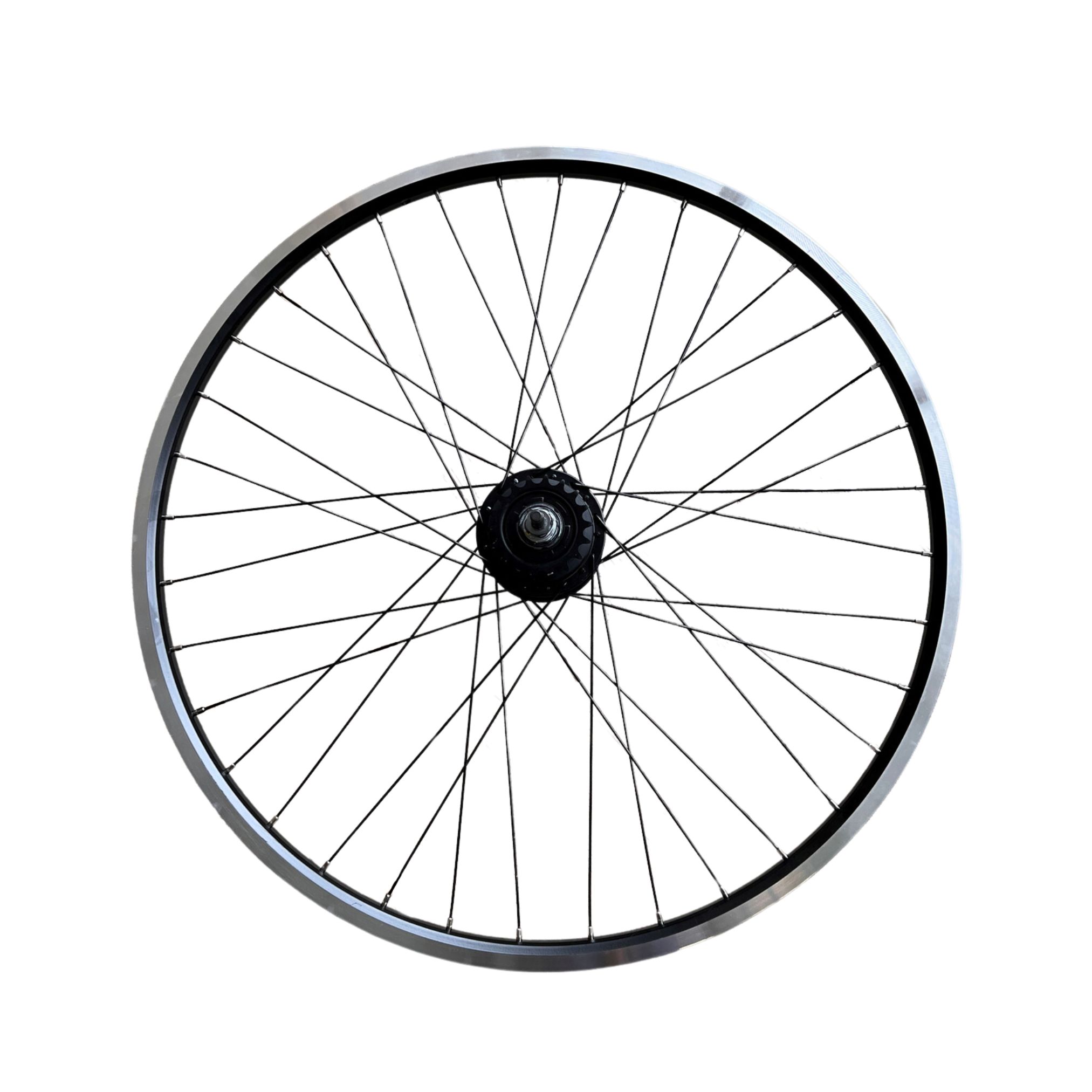 Achterwiel 28 INCH Nexus 7 RLR / V-Brake Dubbelvelg Zwart/Grijs (Zwarte spaken) *Omega/Delta/Sirius/Harmony/Cullinan*