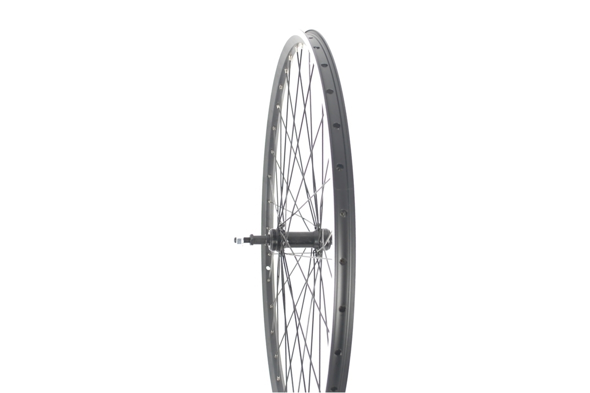 Achterwiel 28 INCH Opdraai Dubbel/Hoog velg Zwart-Grijs (zwarte spaken) *Metro/Verona*