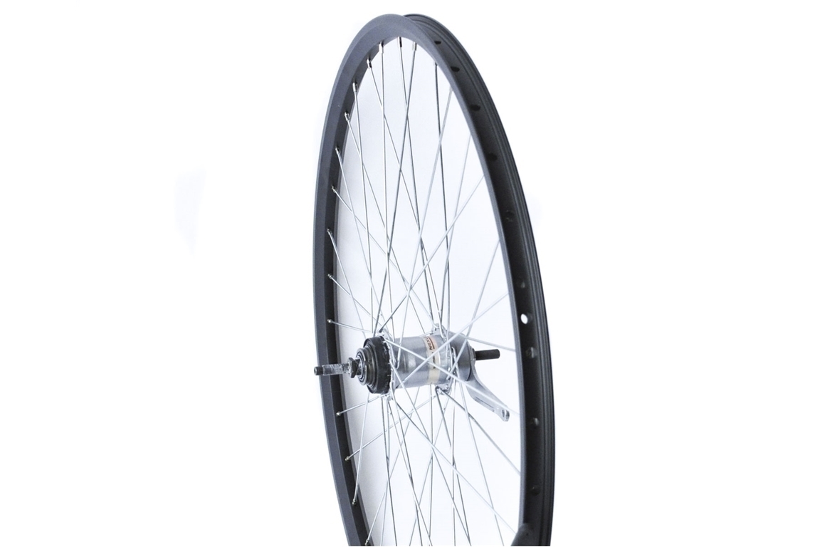 Achterwiel 28 INCH Remnaaf ' Nexus 3 met toebehoren dubbelvelg Zwart/Grijs (Chroom spaken) *Vintage/Dutch*