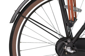 SPATBORD 28 INCH VOOR Stang Vintage-Retro -L-500-Mat Zwart