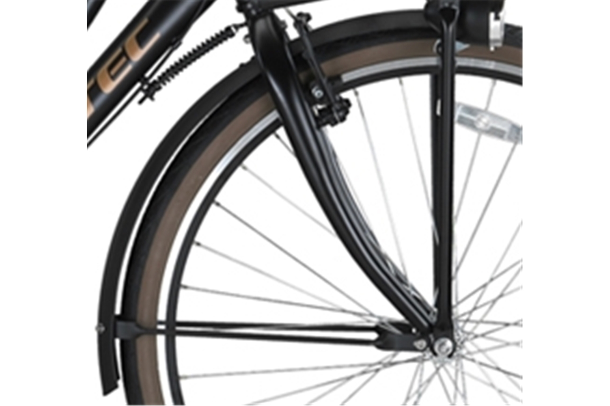 Spatbord 28 INCH Stang Crown Berlin 53cm Mat Zwart