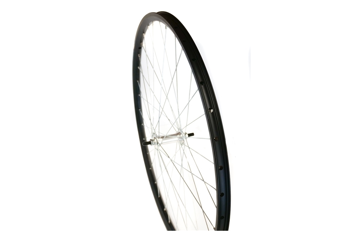 Voorwiel 28 INCH Dubbelvelg Zwart  (Chroom spaken) *Classic*