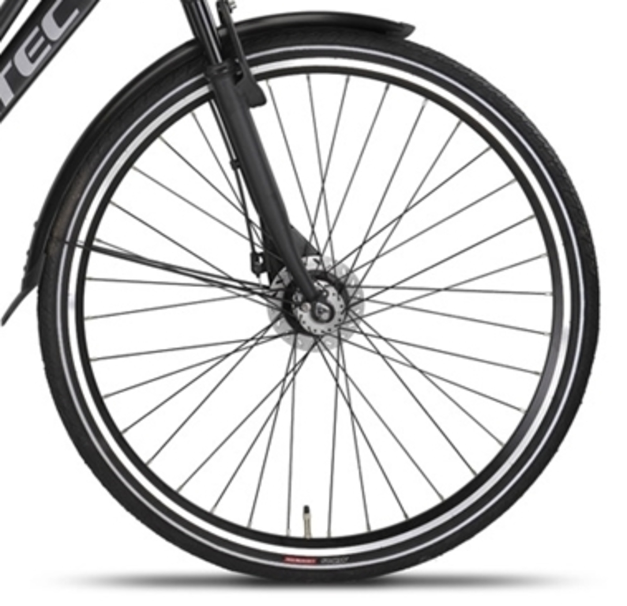 Voorwiel 28 INCH Dubbelvelg Zwart-Grijs Zwarte spaken Rollerbrake Walesa / Delta Plus / Omega Plus